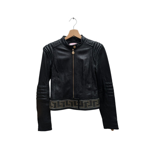 Women's Studded Leather Biker Jacket