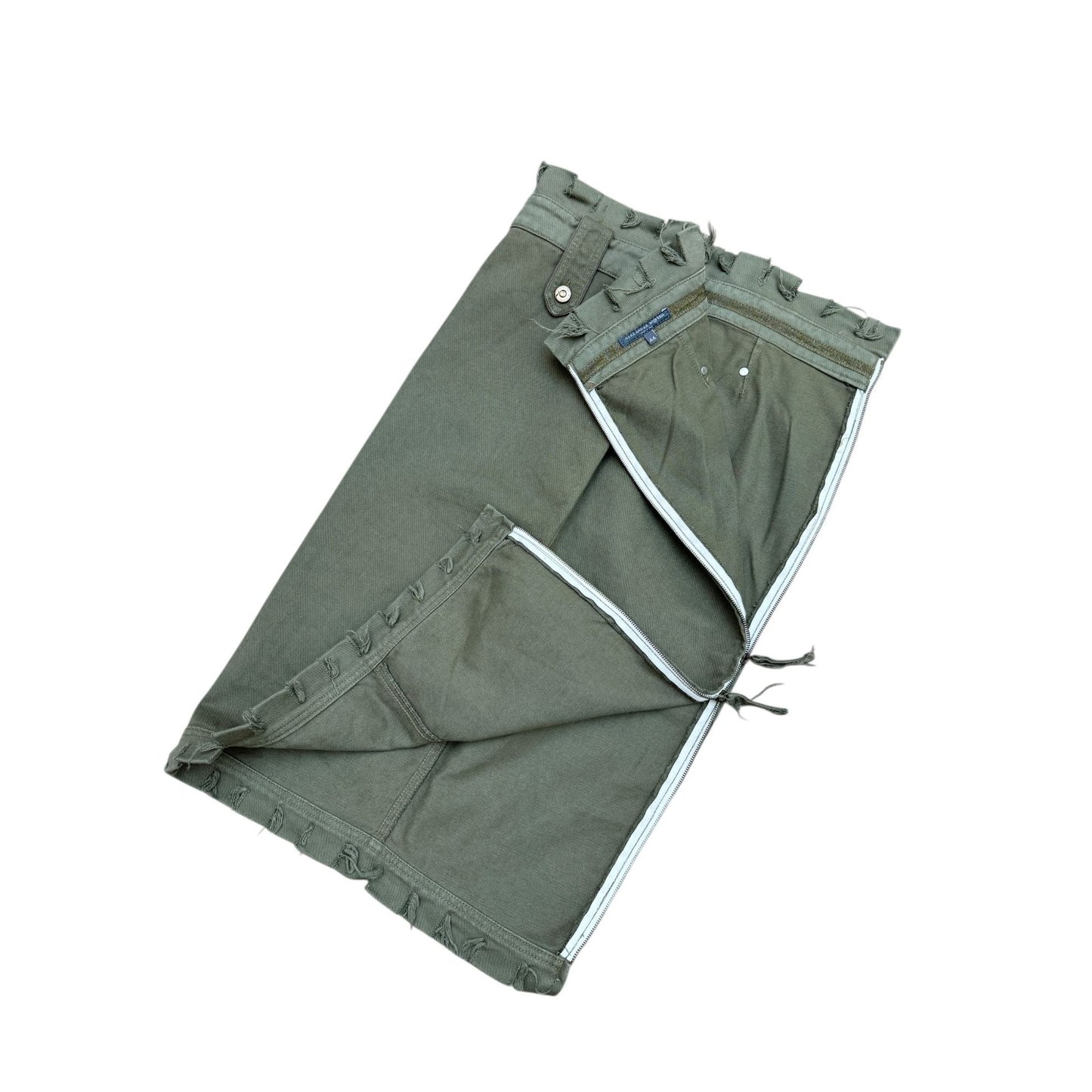 2002 Khaki Military Distressed Skirt