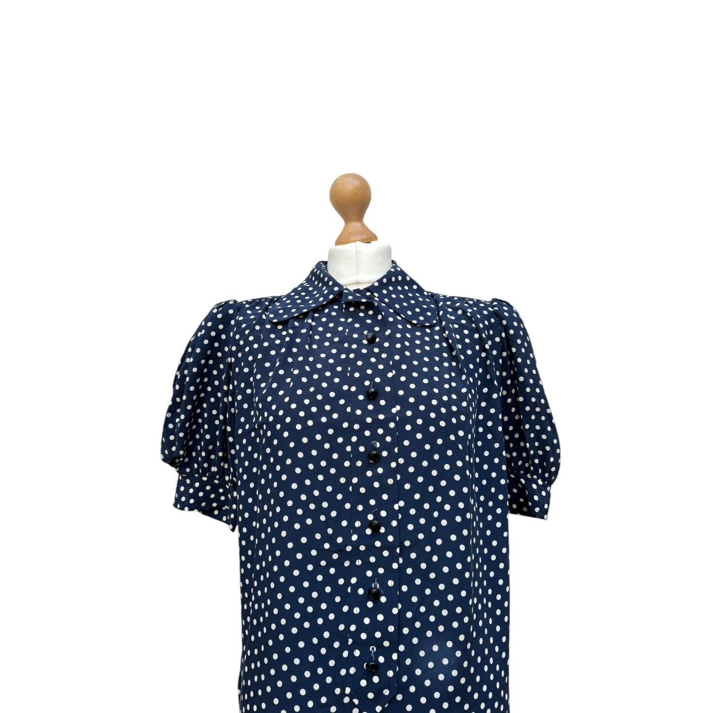 1970s Polka Dot Silk Dress