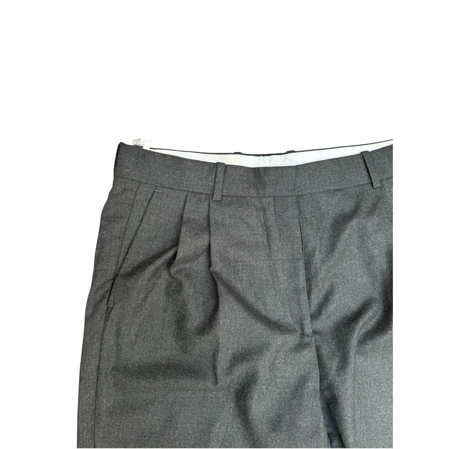 Grey Wool Cashmere Wide Pants