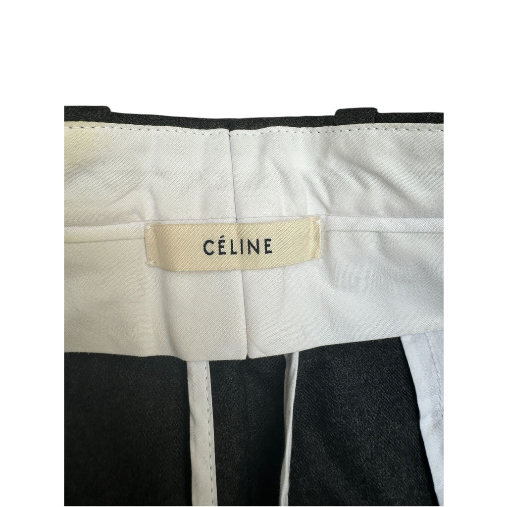 Grey Wool Cashmere Wide Pants
