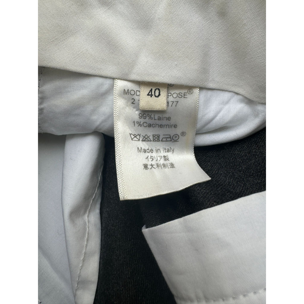Grey Wool Cashmere Wide Pants