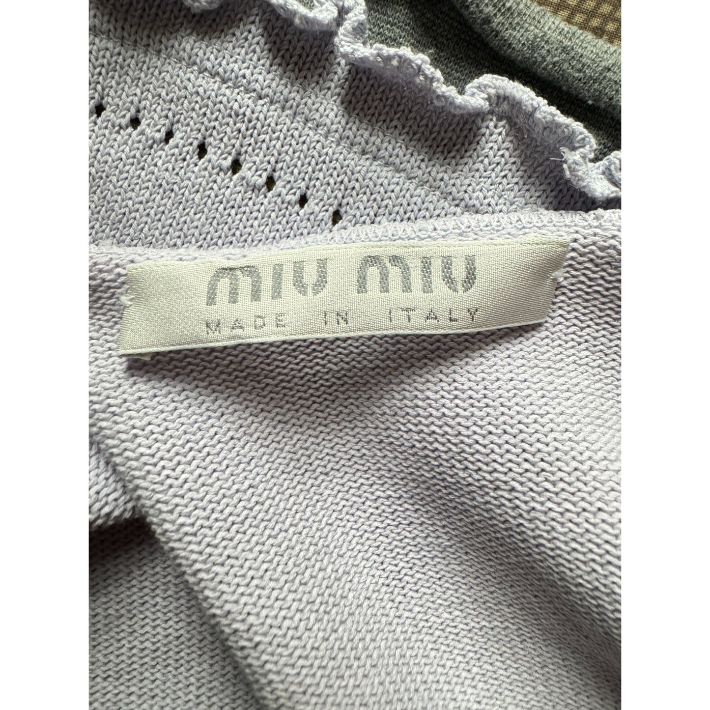 2000s Lilac Cotton Knit Tie-Front Top