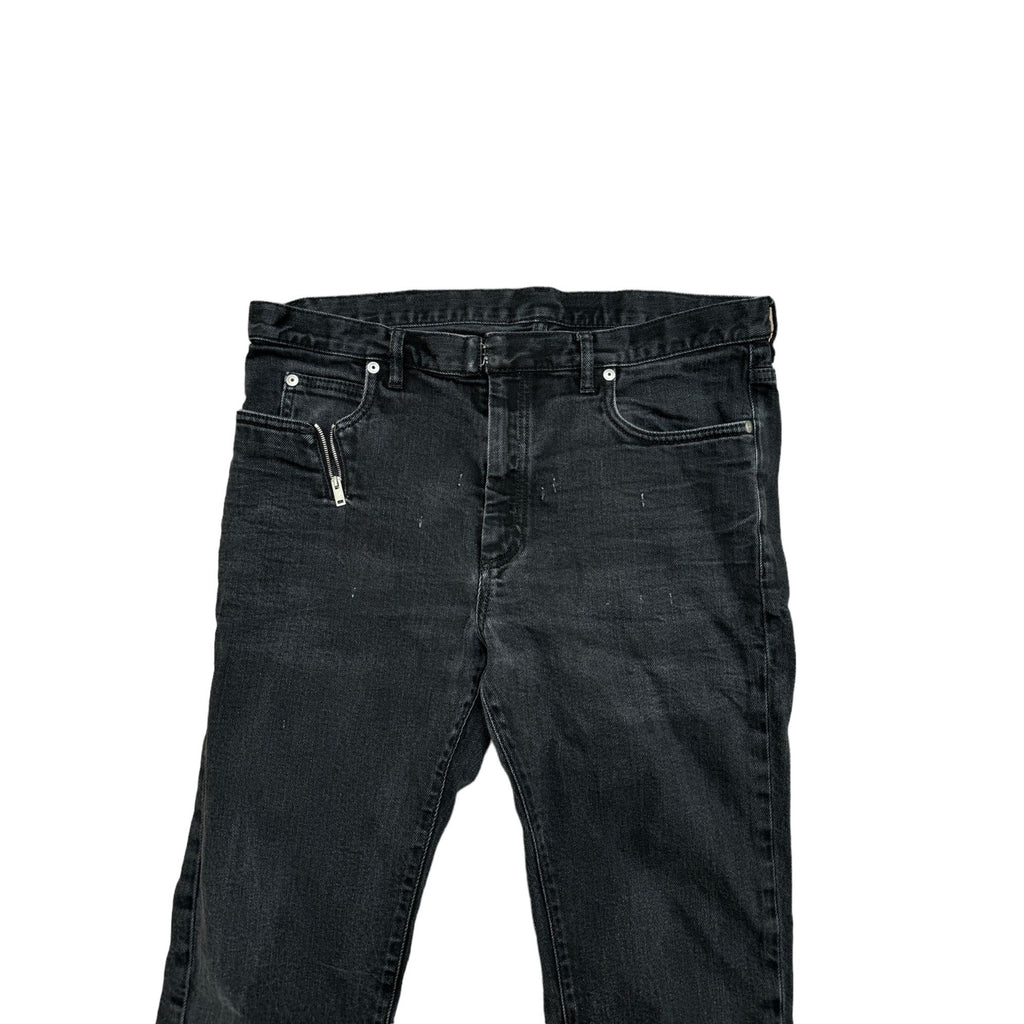 4 Stitches Zipped Black Cotton Jeans