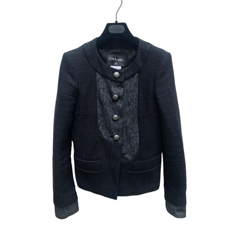 Spring 2015 Black Tweed and Lace Jacket