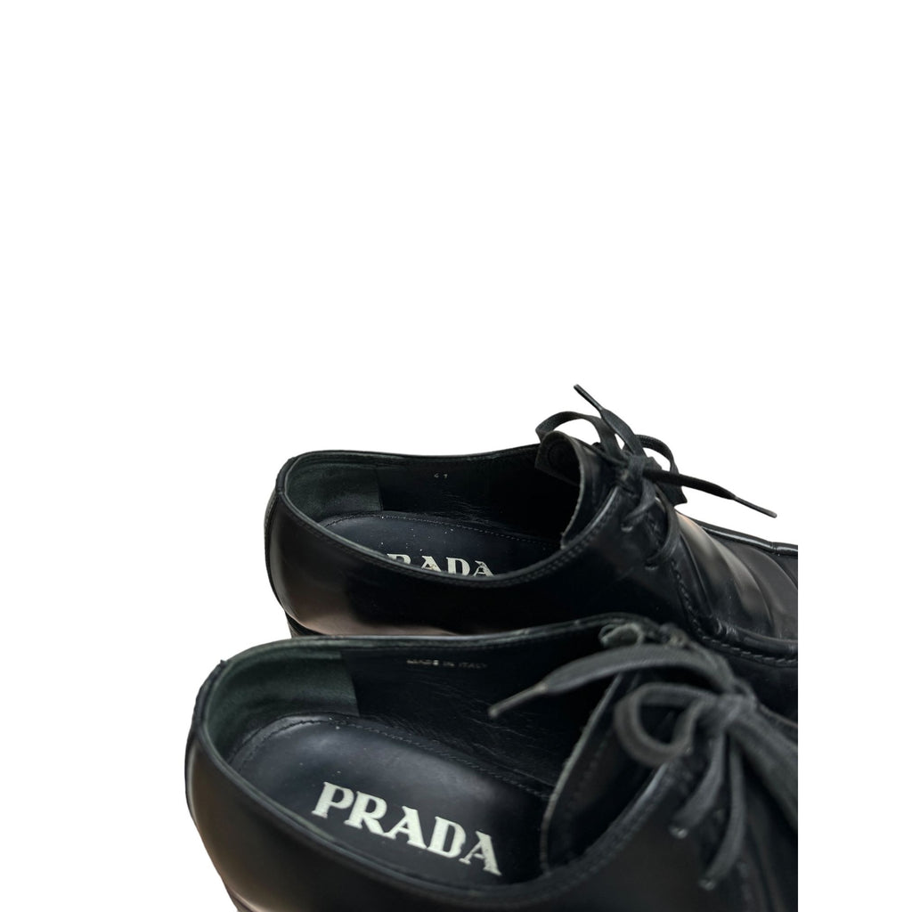 Black Leather Monolith Derbies Shoes