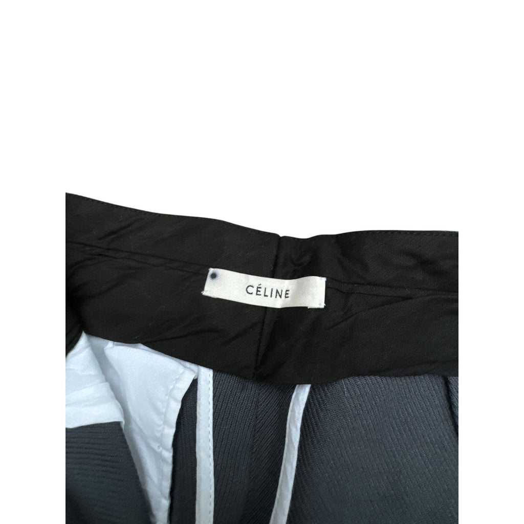 Grey Wool Straight Fit Pants