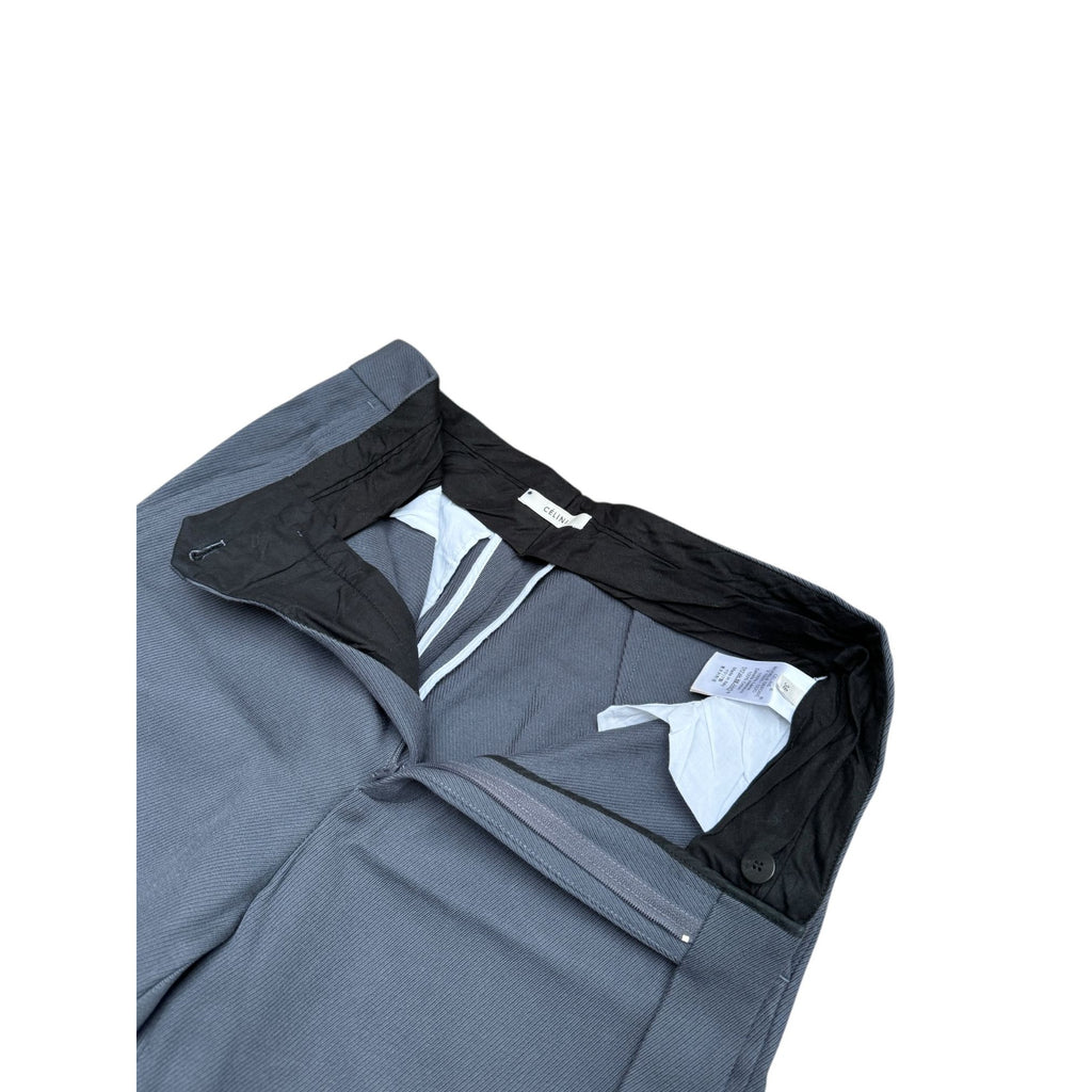 Grey Wool Straight Fit Pants