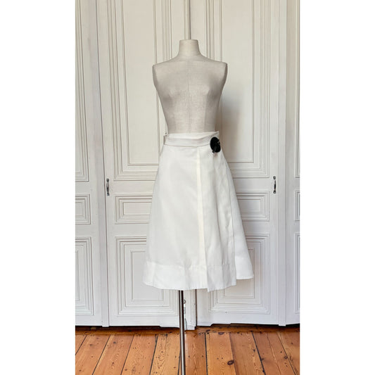 Phoebe Philo Off-White Viscose-Silk Skirt