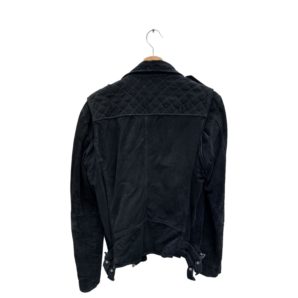 Black Suede Biker Leather Jacket