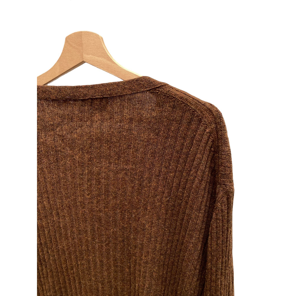 Brown Long Wool Cardigan Unisex