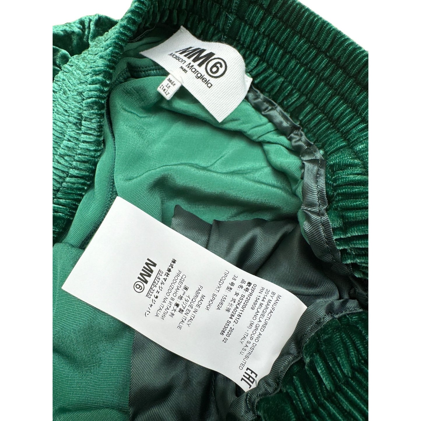 Emeraud Green Silk Blend Pants  Wide fit