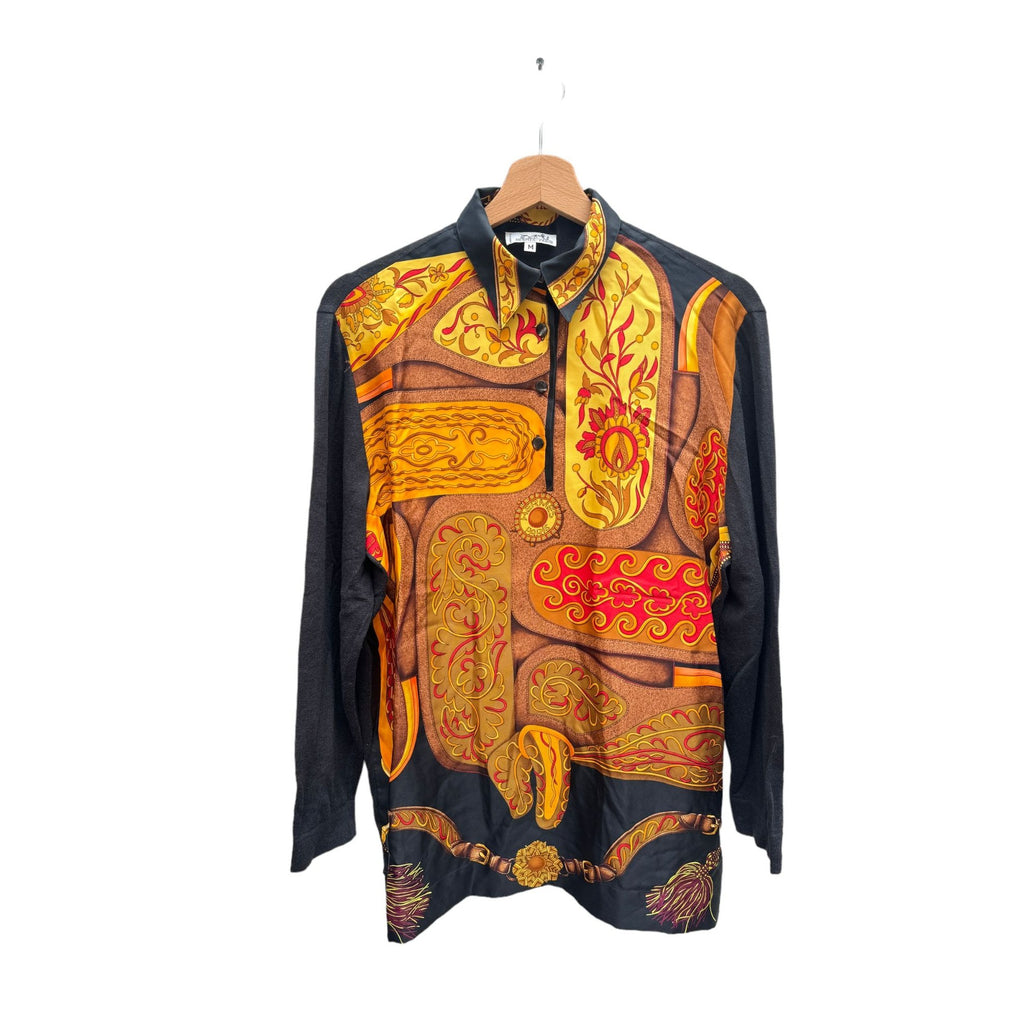 1992 Vintage Silk Cashmere Print Shirt Festival des Amazones