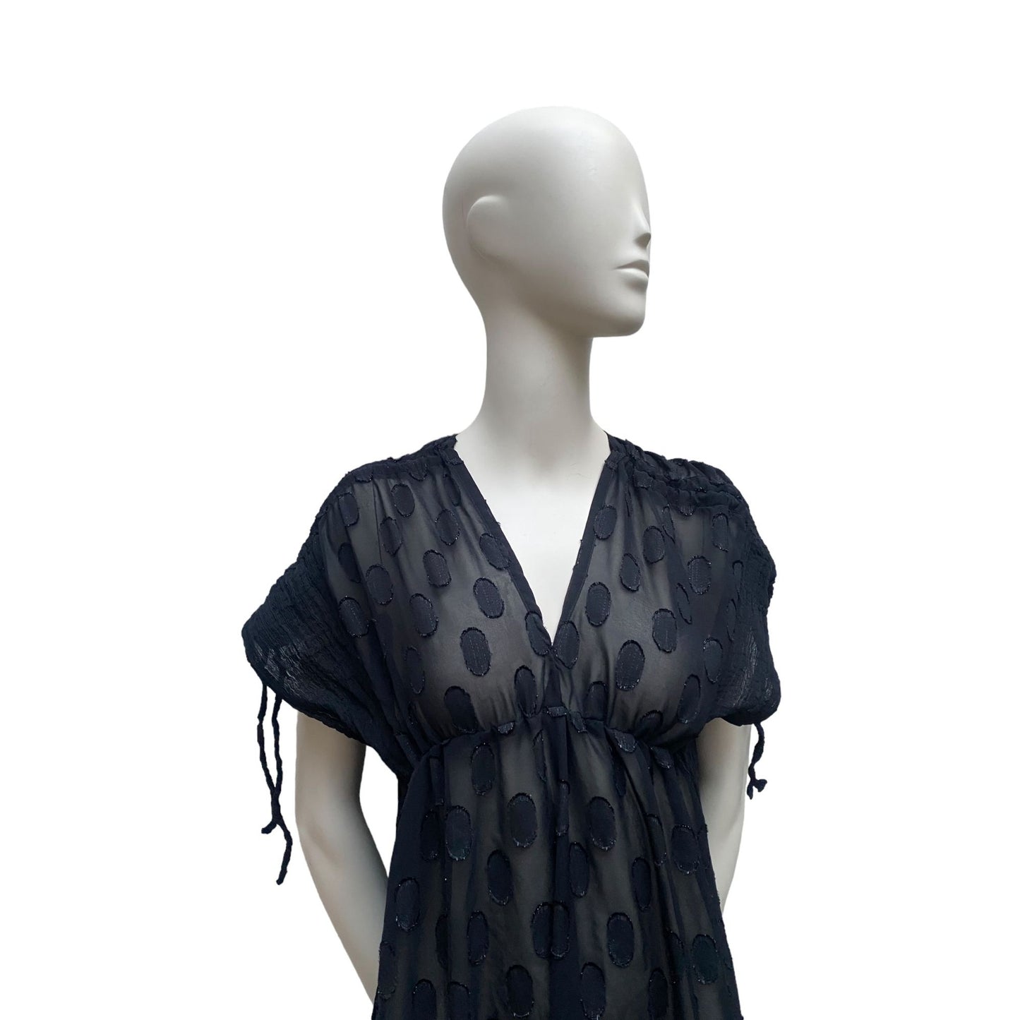 Vintage Black Dot Midi Evening Dress