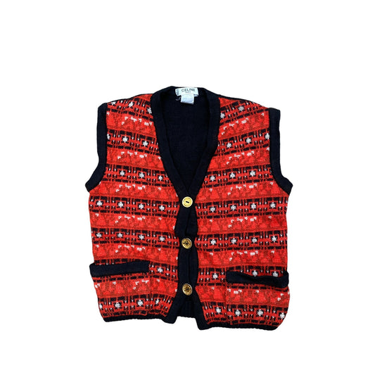 Vintage Red Wool Cropped Vest