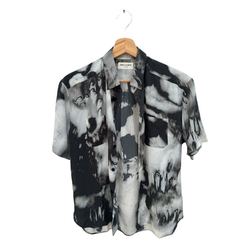 Grey Smoked Silk Shirt