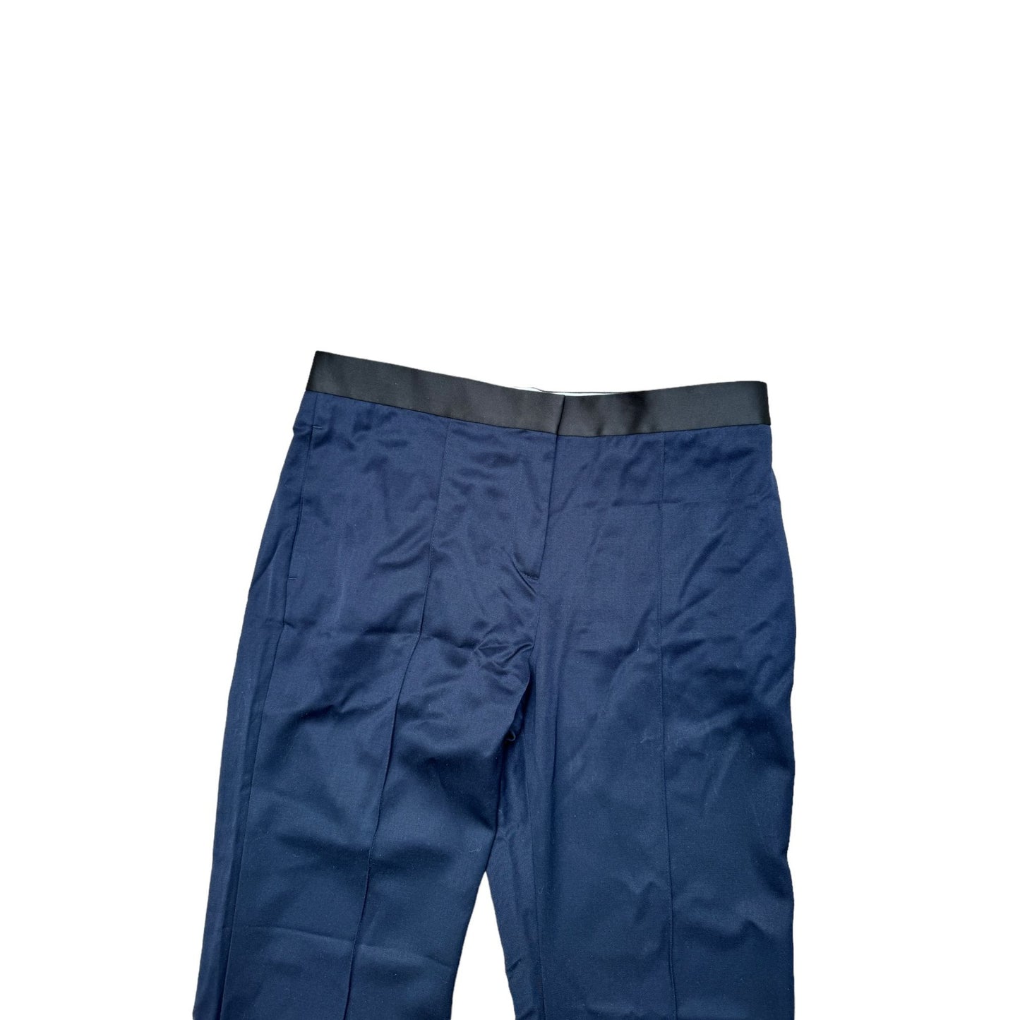 By Phoebe Philo Navy Tuxedo Pants  Contrast Silk Blend Waistband