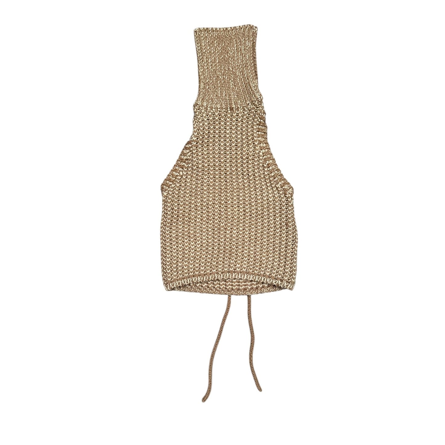 Beige Wool Open Back Vest