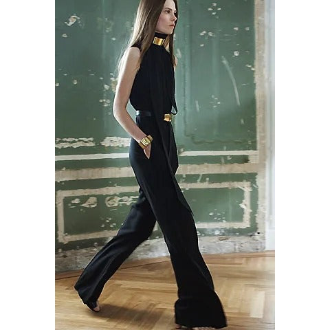 Phoebe Philo Resort 2011 Black Structured Halter Jumpsuit