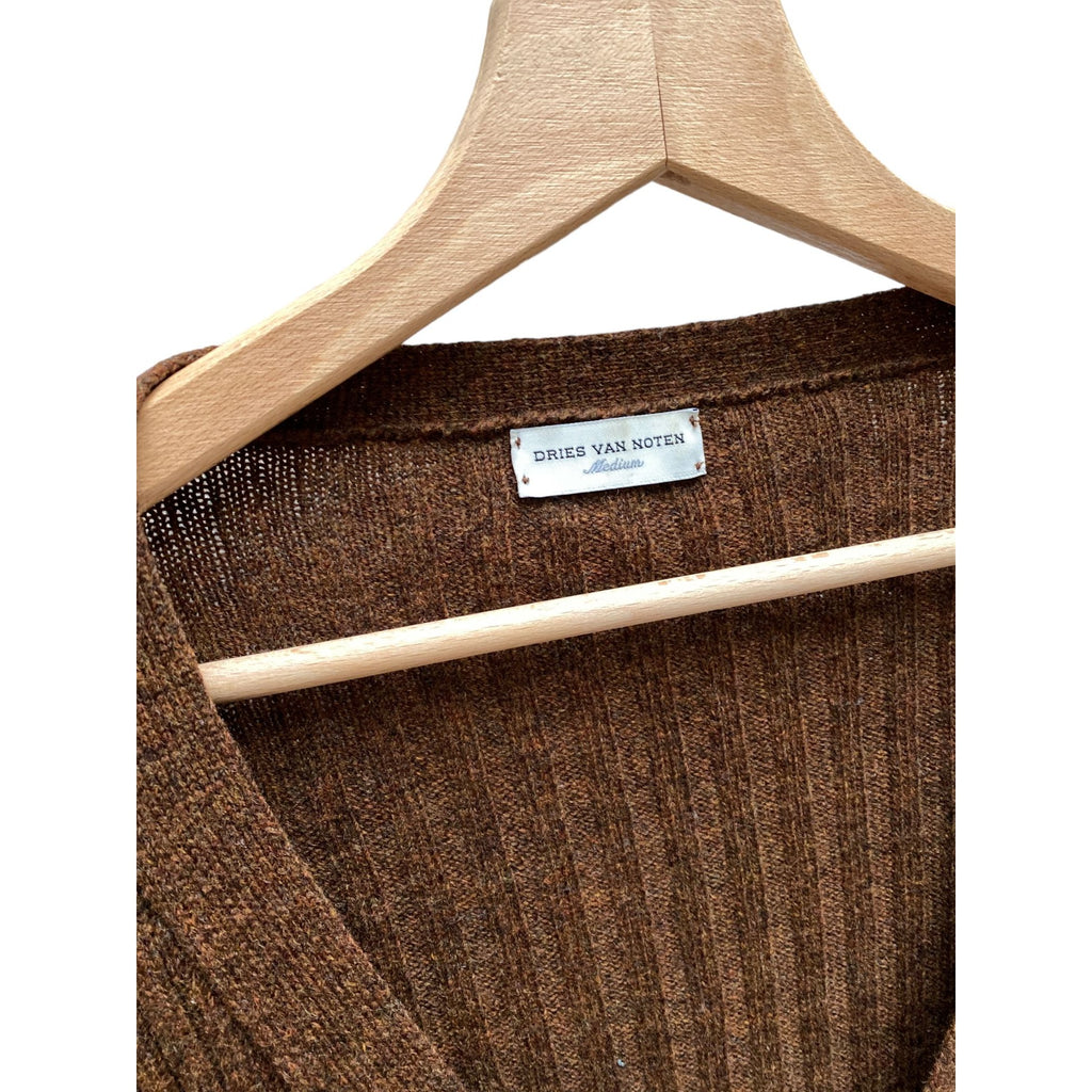 Brown Long Wool Cardigan Unisex