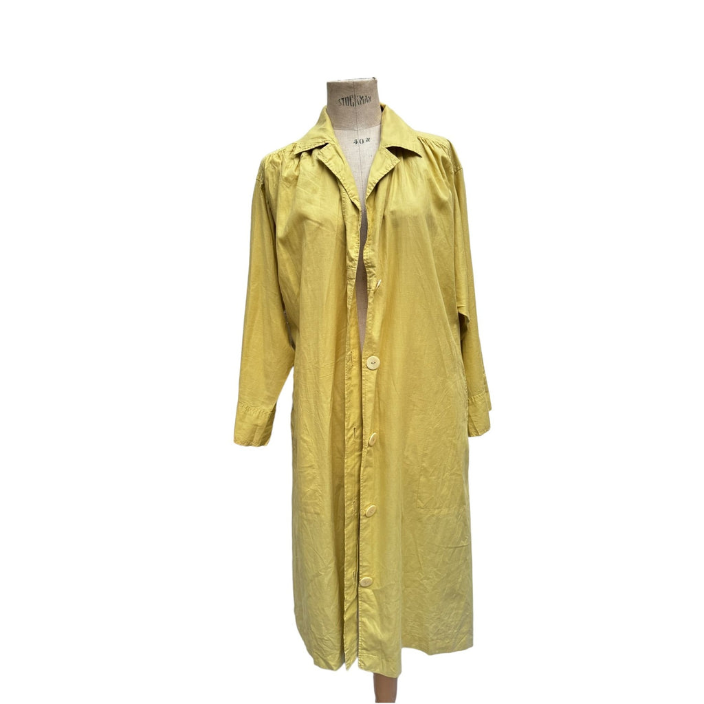 Vintage 1990s Yellow Cotton Summer Coat