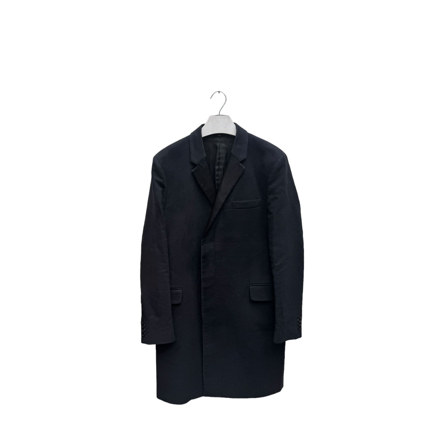Vintage Dark Navy Tuxedo Moleskin Cotton Coat