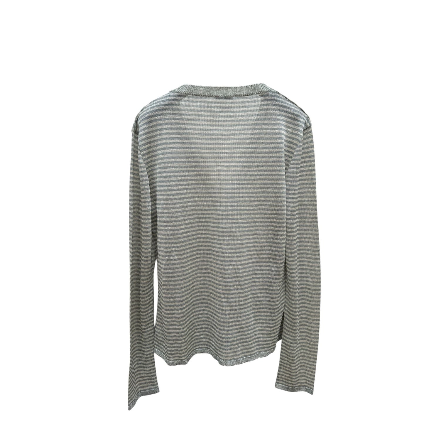 Grey Striped Shiny Cardigan