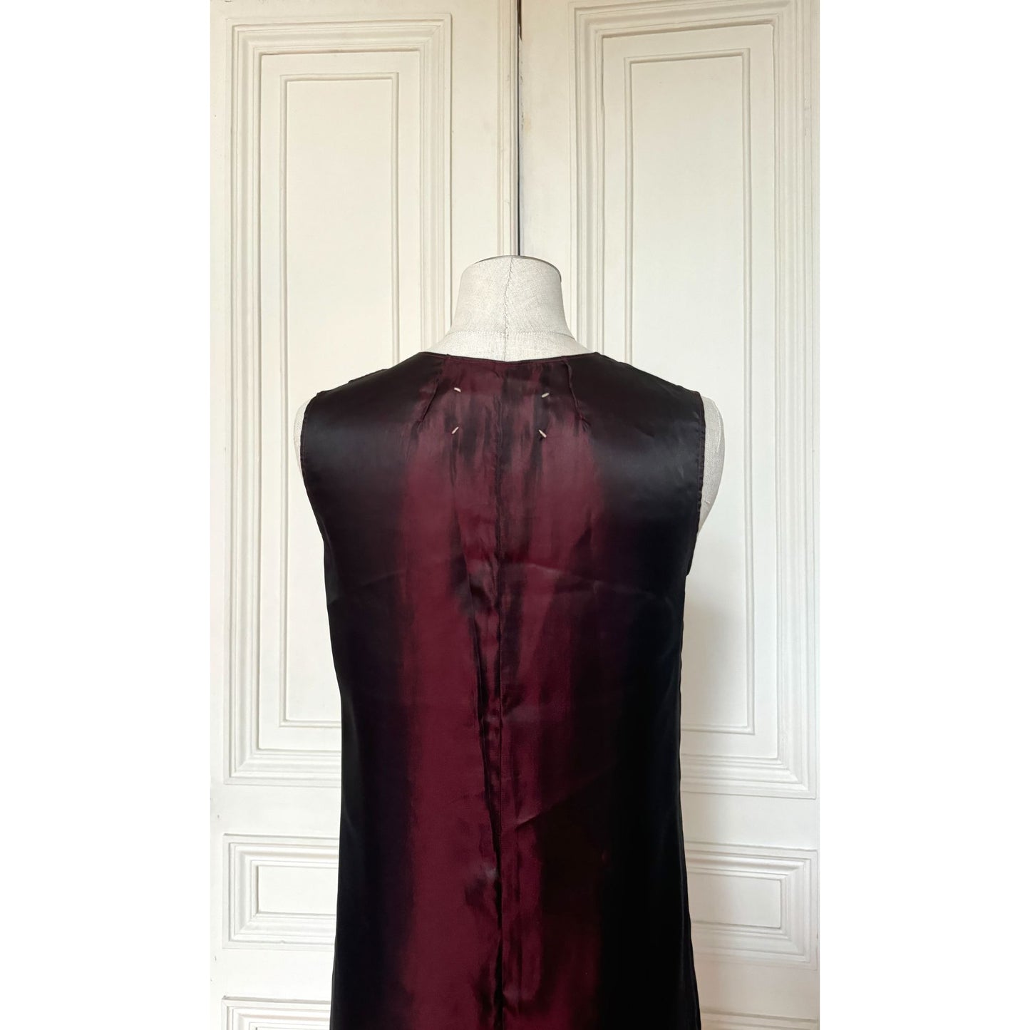 FW 1997 Burgundy Satin Runway Dress 