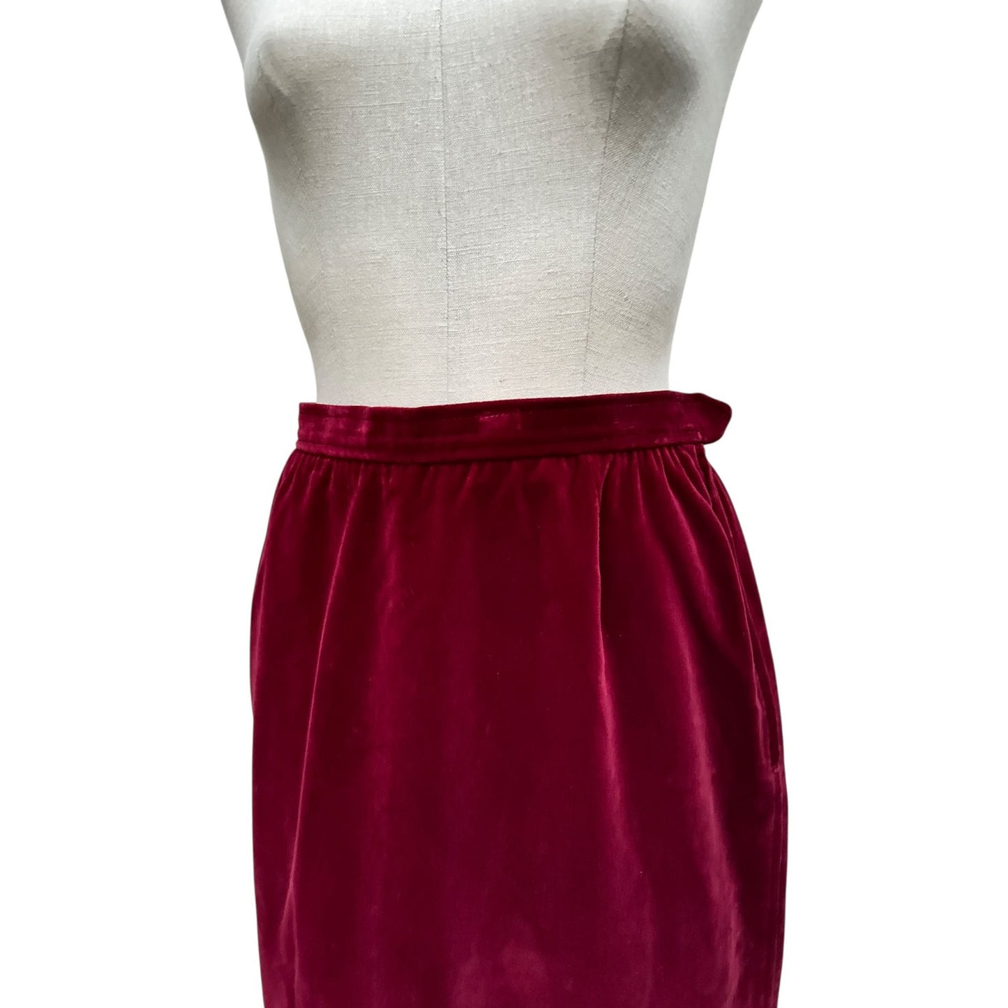 FW 1976 Russian Collection Burgundy Velvet Skirt