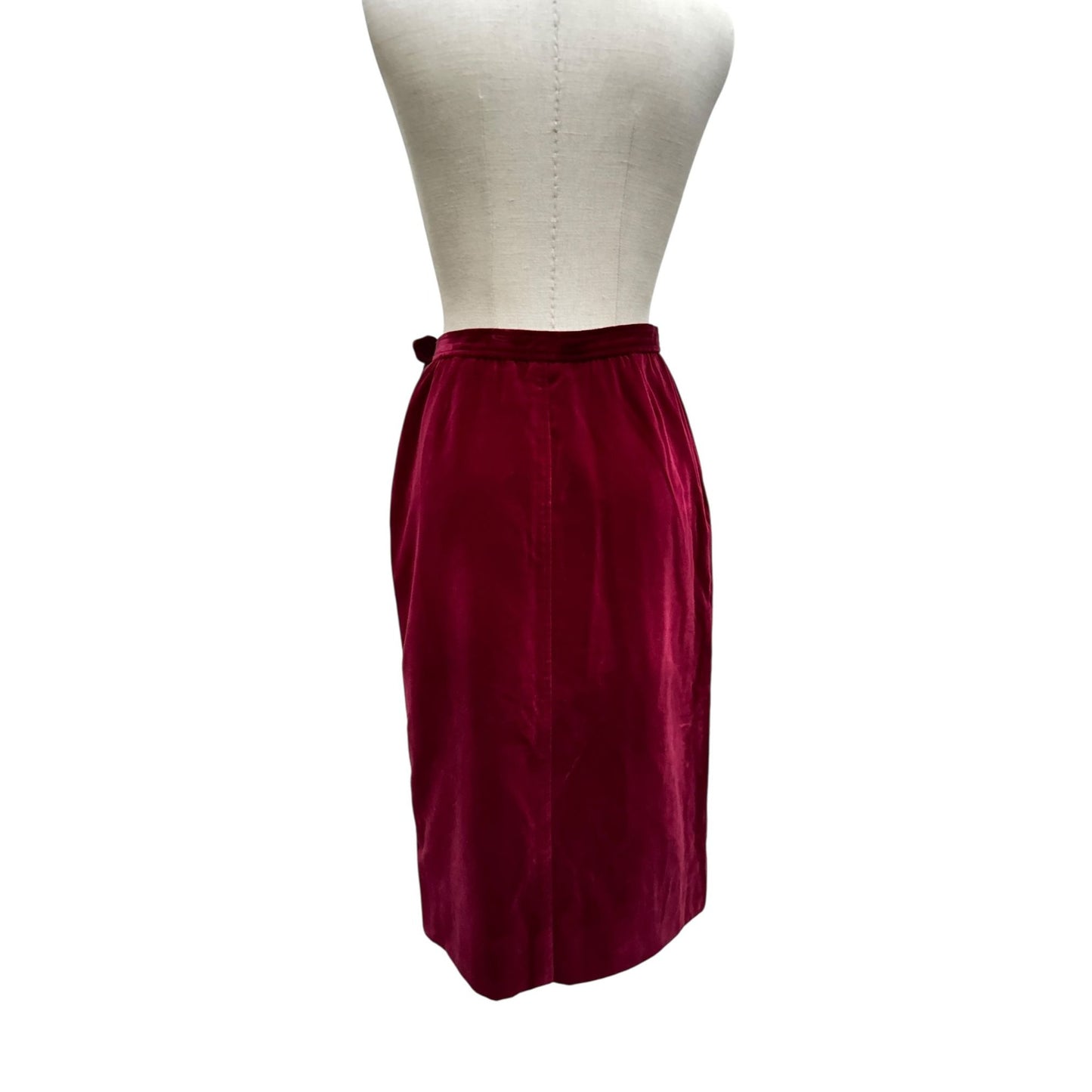 FW 1976 Russian Collection Burgundy Velvet Skirt