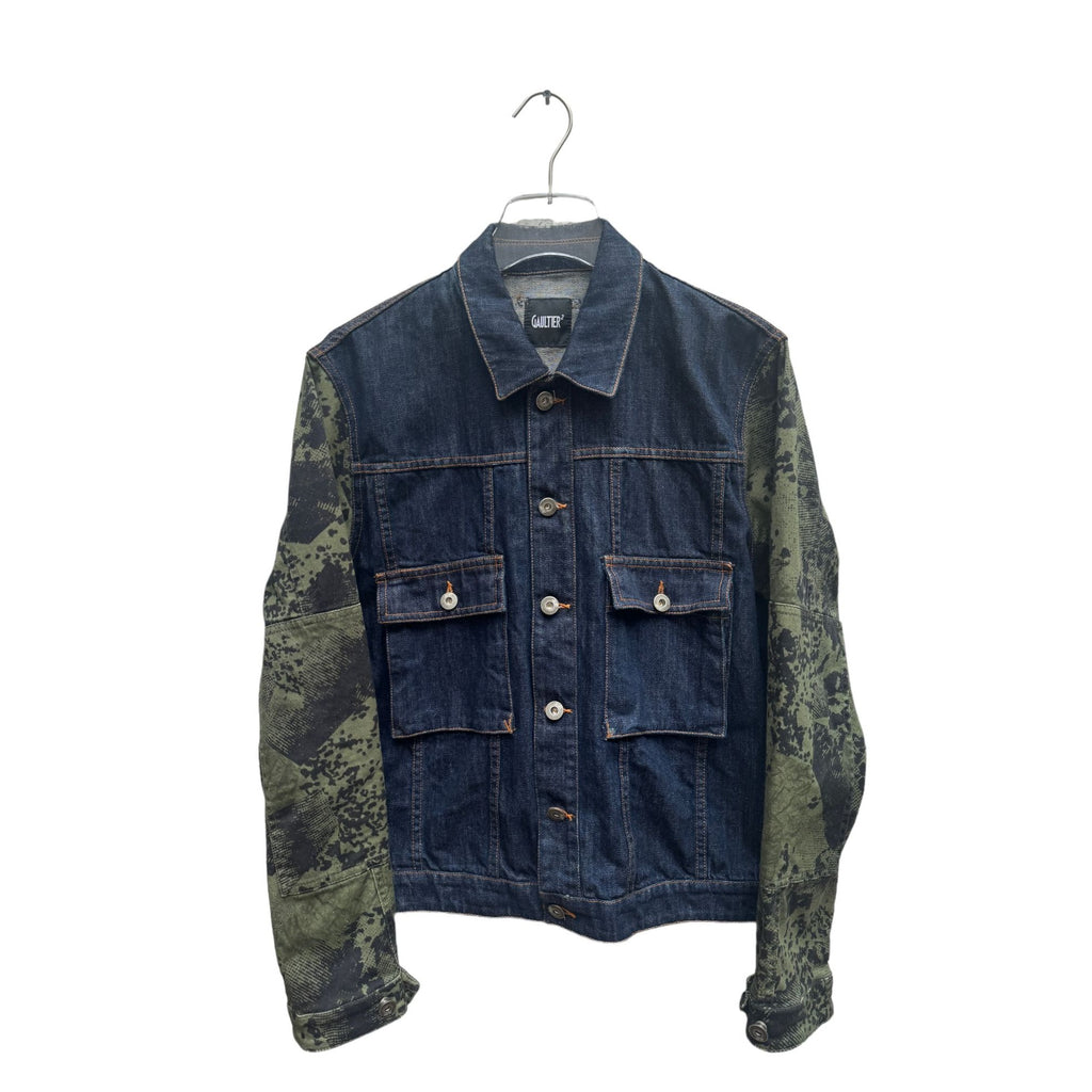 Raw denim Jacket + Camo Sleeves  Type 2 fit