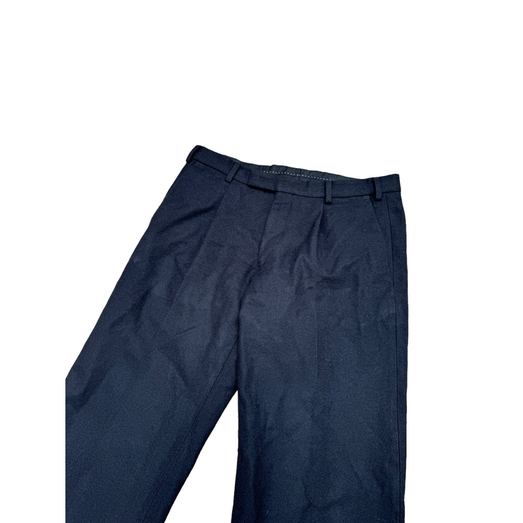 Dark Navy Wool Wide Pants