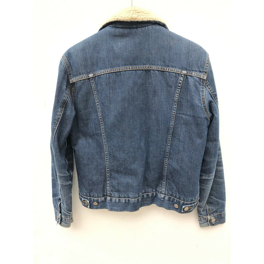 Denim Blue shearling jacket Sherpa Lined