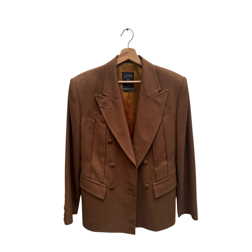 Vintage Oversized Brown Wool Blazer Jacket