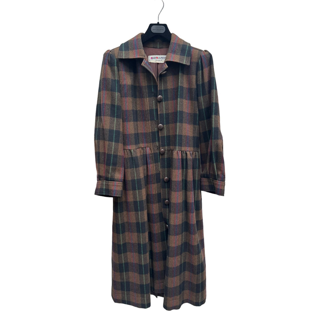 FW 1976 Brown Black Checkered Plaid Coat