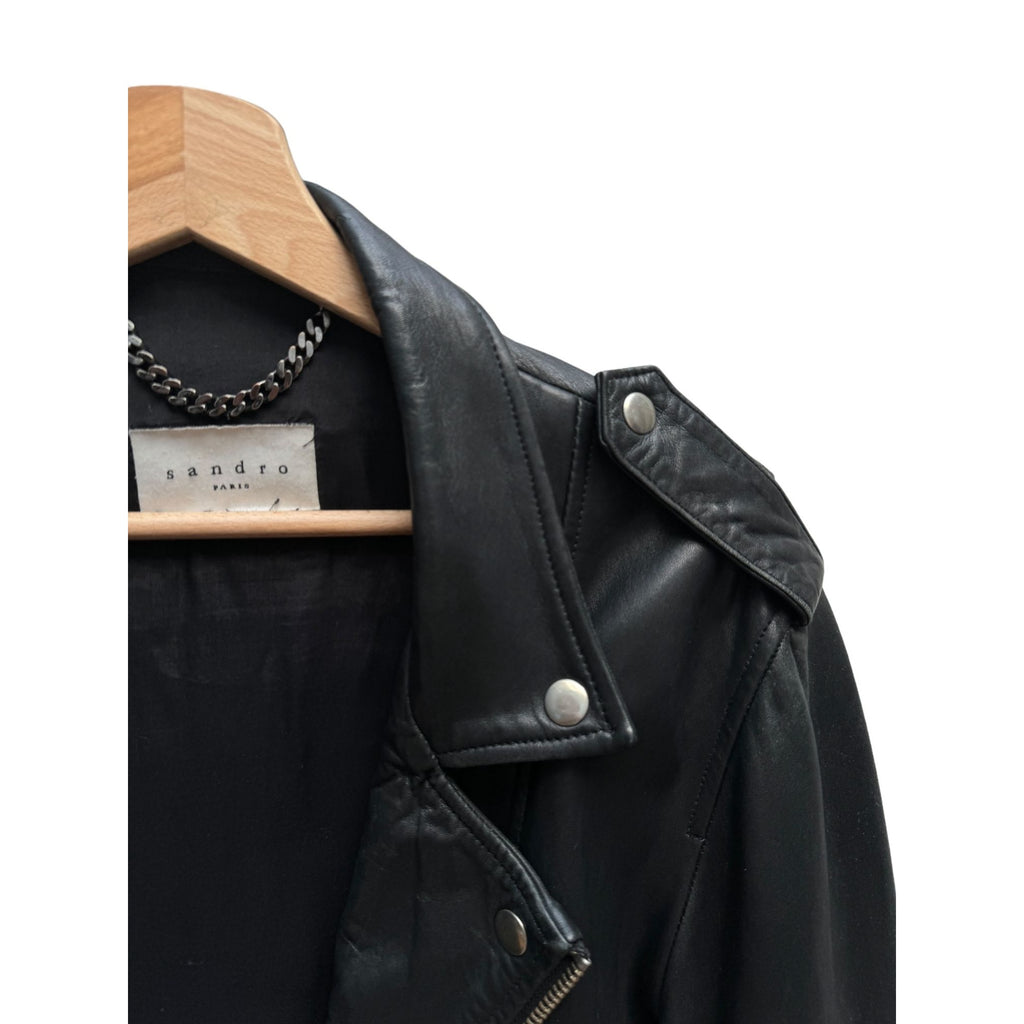 « Thrasher »  Black Biker Leather Jacket 