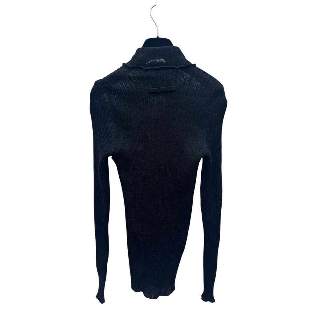 Black Ribbed Alpaca Sweater