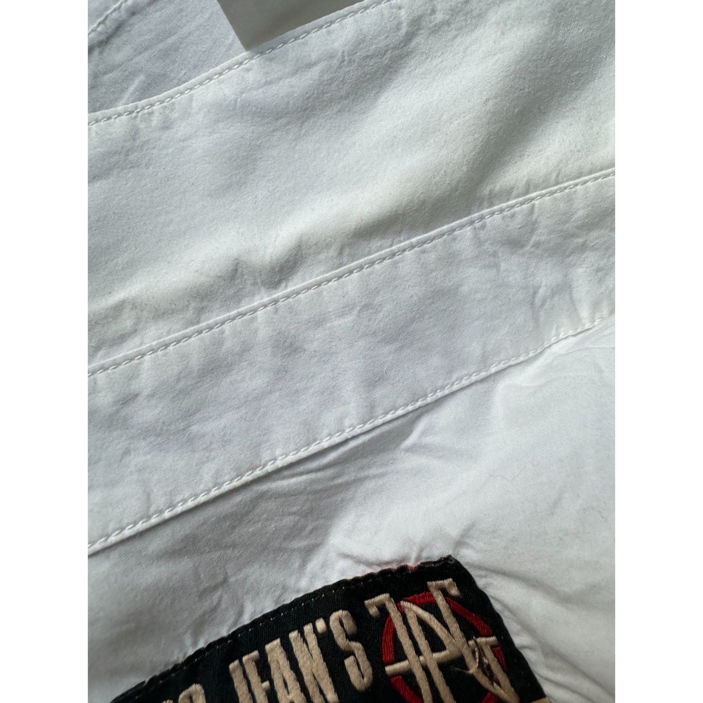White Cotton Short Sleeve Shirt