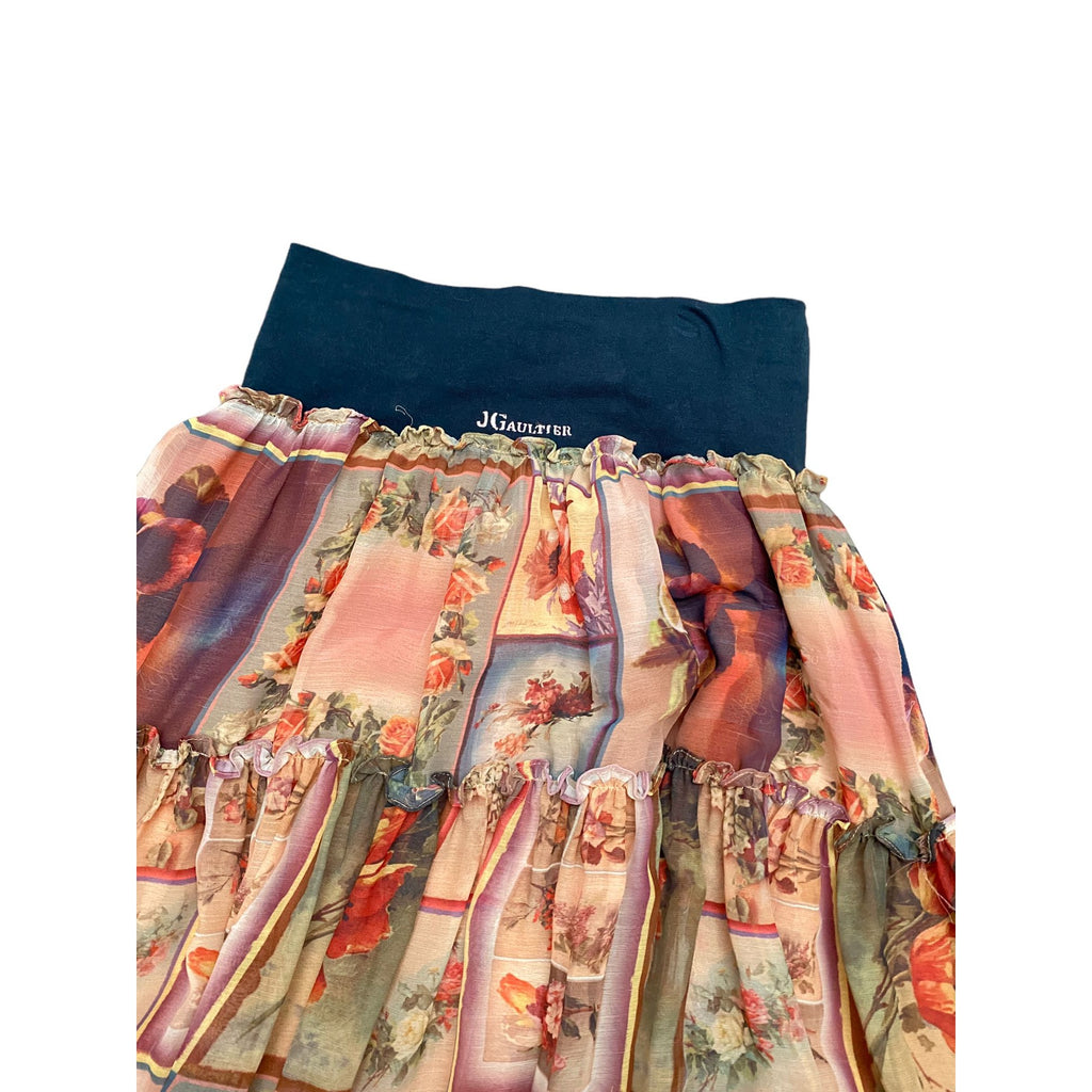 Junior  Tapestry / Floral Wide Skirt  Stretchable waist