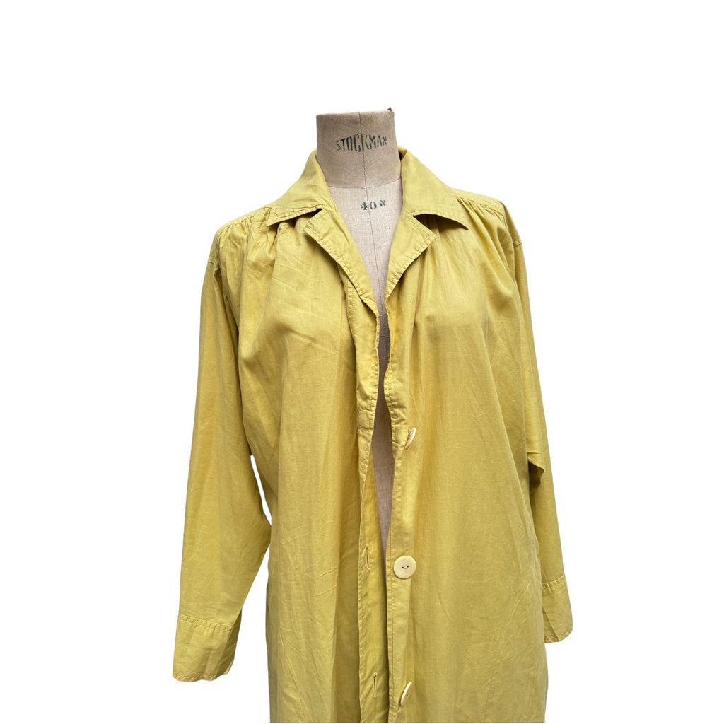 Vintage 1990s Yellow Cotton Summer Coat