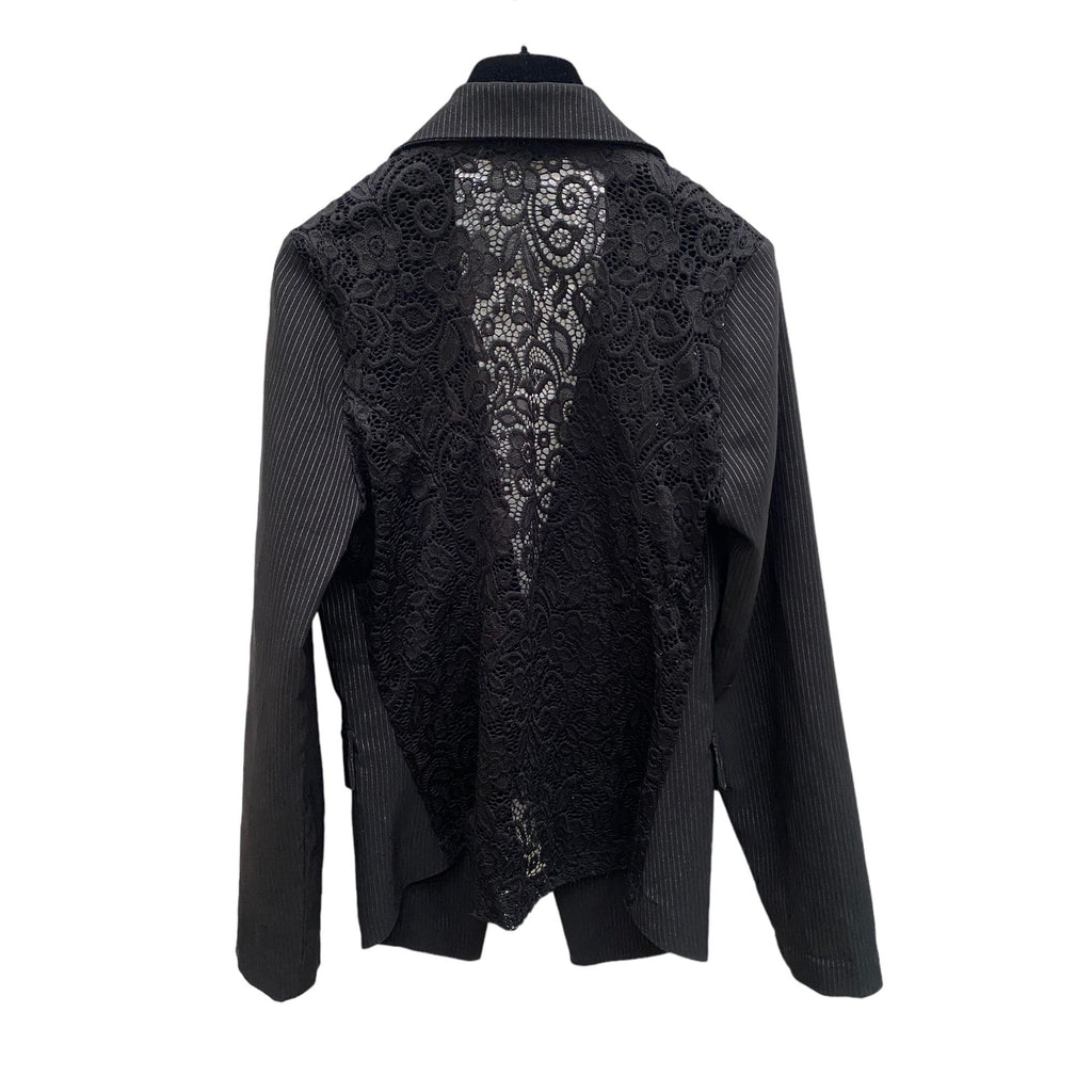 Vintage 1970s  Black Fusion Laced up Blazer Jacket