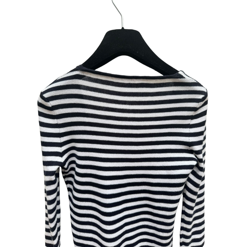 Sample Navy White Striped Knit  Longsleeves