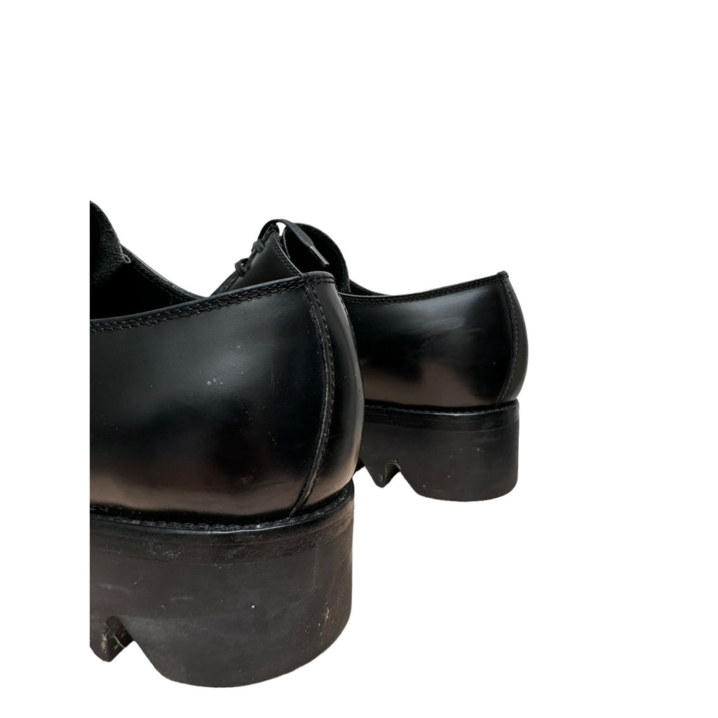 Black Leather Monolith Derbies Shoes