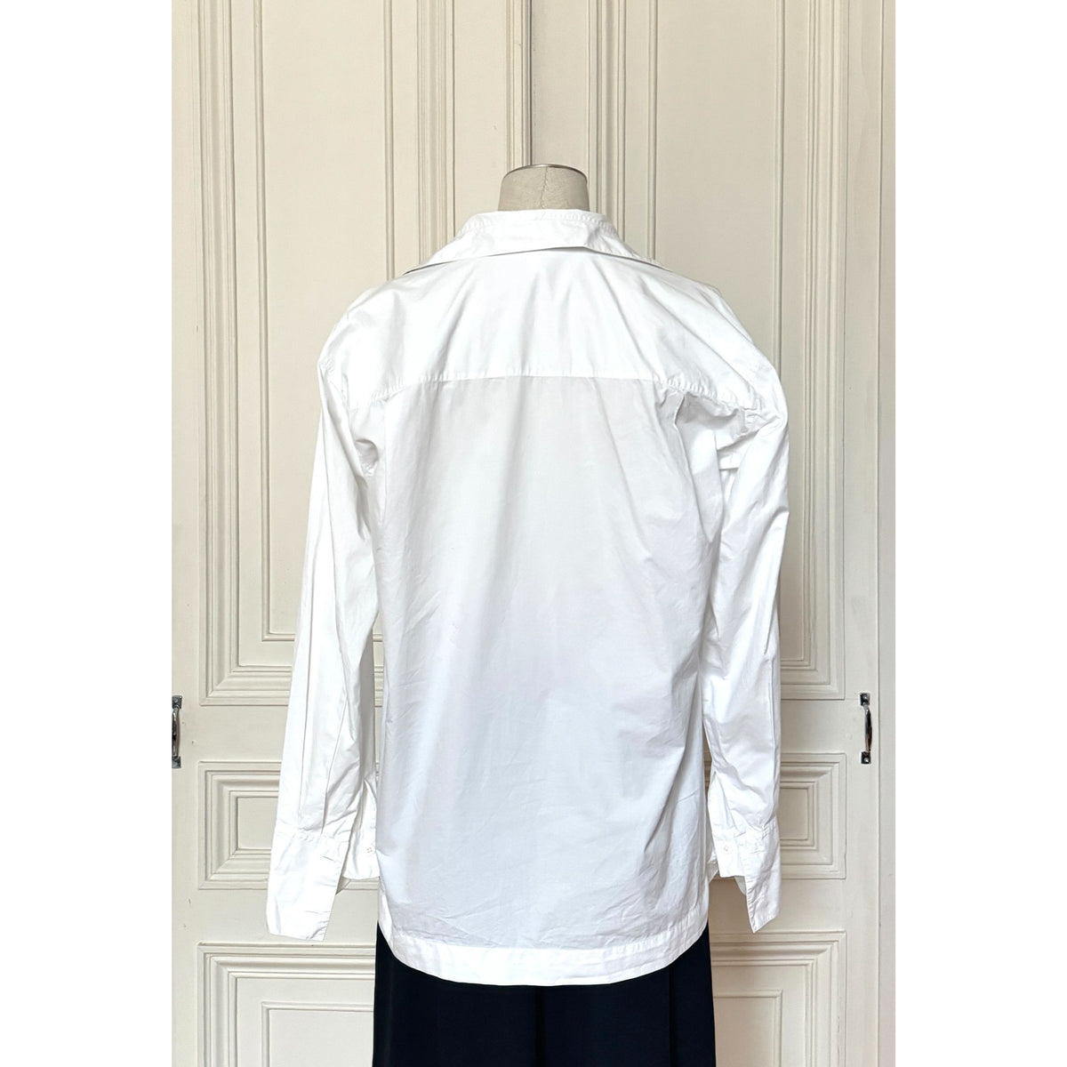 1980s White Cotton Oversized Blouse