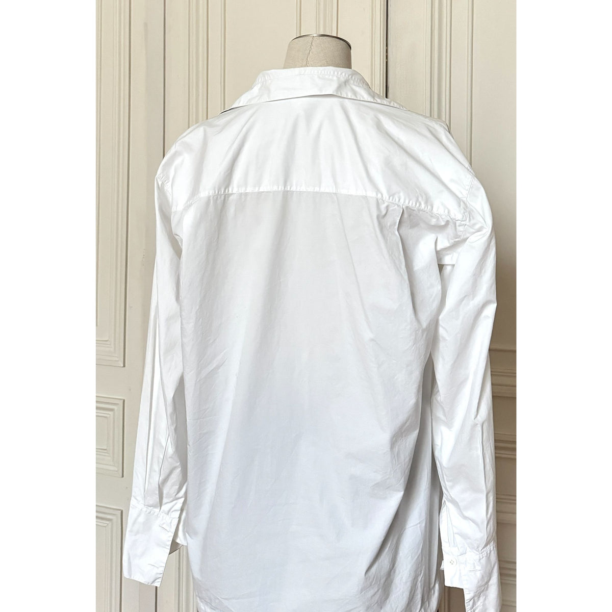 1980s White Cotton Oversized Blouse