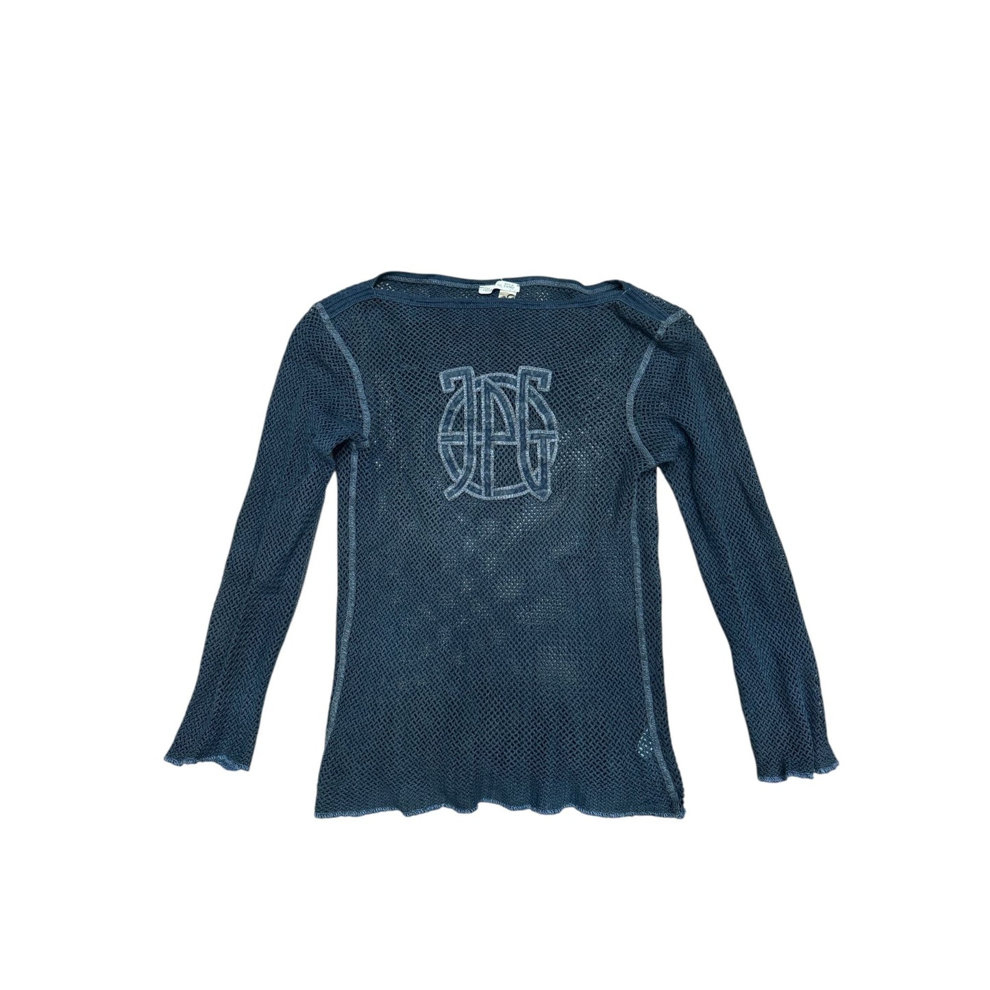 JPG Navy Mesh Longsleeve Top