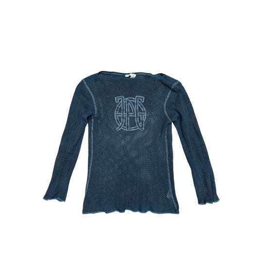 JPG Navy Mesh Longsleeve Top