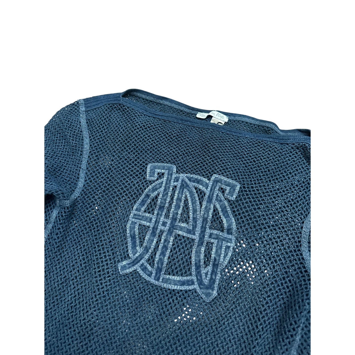 JPG Navy Mesh Longsleeve Top