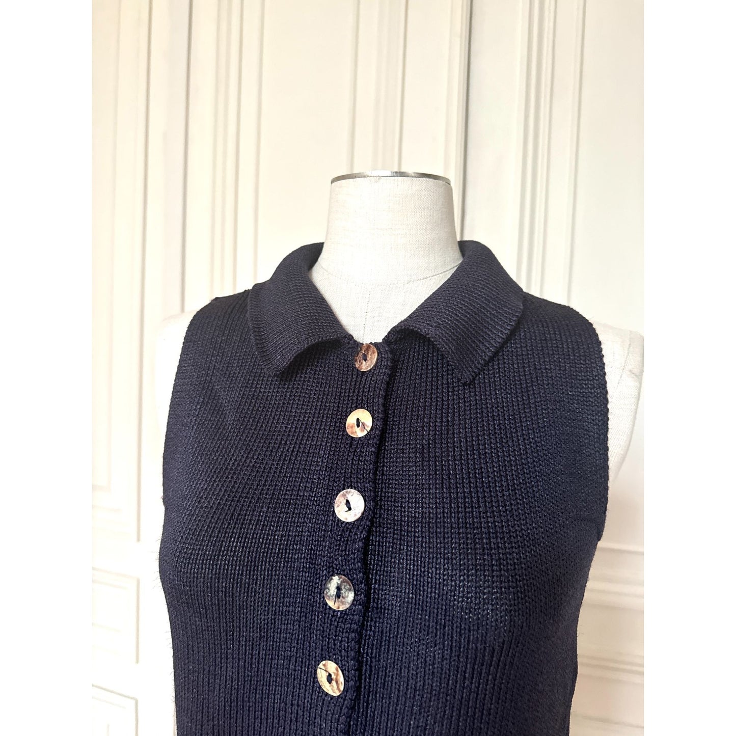1980s Navy Knit Vest