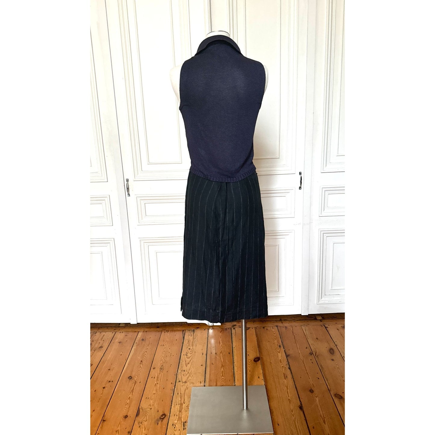 1980s Navy Knit Vest